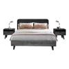 Armen Living Mohave 3 Piece Acacia King Bedroom Set with 2 Nightstand, Tundra Grey view 1
