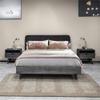 Armen Living Mohave 3 Piece Acacia King Bedroom Set with 2 Nightstand, Tundra Grey view 2
