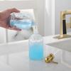 16 oz Glass Soap Dispenser,Premium Refillable Glass Hand Soap Dispensers,Rust-Proof Stainless Steel Pumps,Vertical Stripe Design,Ideal for Kitchen & Bathroom, Brushed Gold view 3