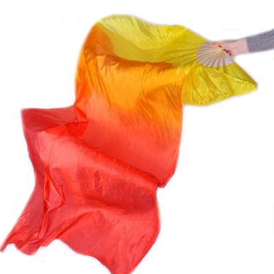 FZBNSRKO 1.8M 70.86" Belly Dance Silk Bamboo Fan Long Fans Veils Party Performance Morning Practice Long Fans(3 Color Gradient)