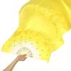 FZBNSRKO 1.8M 70.86" Belly Dance Silk Bamboo Fan Long Fans Veils Party Performance Morning Practice Long Fans(Yellow) view 1