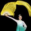 FZBNSRKO 1.8M 70.86" Belly Dance Silk Bamboo Fan Long Fans Veils Party Performance Morning Practice Long Fans(Yellow) view 4
