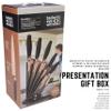 5pc Kitchen Knife Set & Block - Brooklyn by Taylors Eye Witness. Rose Gold Coloured Bolsters, Finely Ground Razor Sharp Titanium Coated Matching Blades. Soft Grip Handles. Modern Fan Shaped Holder. view 4