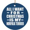 Designsify Christmas Tree Decoration, All I Want for Christmas is My Norfolk Terrier, Circle Ornament Blue, Gifts for Birthday Anniversary Valentines Mom Mothers Fathers Day Party, to Men Women Him view 1