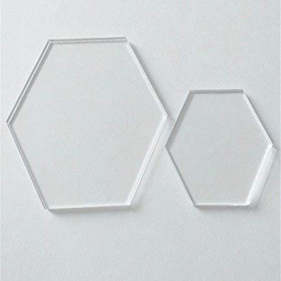25PCS Clear Hexagon Acrylic Place Card Names, Clear PMMA Hexagon Placecards Clear DIY Custom Name Settings Card (5.0")