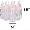OOKI- 12 Pieces 4.25-Inches Baby Bottle Shower Favor,Mini Plastic Candy Bottle,Boy Girl Newborn Baby Baptism Birthday Party Decor (Pink) view 2