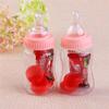 OOKI- 12 Pieces 4.25-Inches Baby Bottle Shower Favor,Mini Plastic Candy Bottle,Boy Girl Newborn Baby Baptism Birthday Party Decor (Pink) view 3