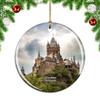 Weekino Germany Castle Reichsburg Cochem Christmas Xmas Tree Ornament Decoration Hanging Pendant Decor City Travel Souvenir Collection Double Sided Porcelain 2.85 Inch view 1