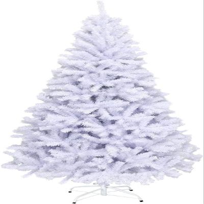 SPSUPE, White Artificial PVC Pine Tree with Metal Stand, Easy Assembly, Ideal for Christmas Festive Holiday Decoration, (7.5FT), Christmas Tree