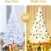 SPSUPE, White Artificial PVC Pine Tree with Metal Stand, Easy Assembly, Ideal for Christmas Festive Holiday Decoration, (7.5FT), Christmas Tree view 3