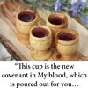10 Mini Communion Cups Set in a Gift Bag (Approx 1.5 Inch). Hand Carved Kiddush Cup from Olive wood - for Church, Ministry & Worship events with Certificate of Origin. view 4
