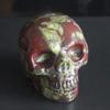 2'' Hand Carved Mixed Gemstone Crystal Skull Figurine Carving Home Decor (Dragon Blood Jasper) view 2