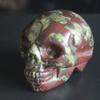 2'' Hand Carved Mixed Gemstone Crystal Skull Figurine Carving Home Decor (Dragon Blood Jasper) view 3