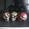 2'' Hand Carved Mixed Gemstone Crystal Skull Figurine Carving Home Decor (Dragon Blood Jasper) view 4