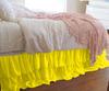 1 Piece Solid 20" Drop Double Layer Ruffle Bed Skirt 600TC Egyptian Cotton (Yellow, Queen) view 1