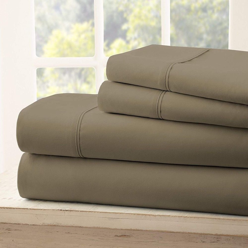 800 Thread Count- 5Pcs Split Sheets Brown 100% Cotton Split Queen Sheets Sets for Adjustable Beds, Long Staple Cotton, Soft Sateen Weave Fits Mattress Upto 32" Deep Pocket (Split Queen)