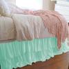 1 Piece Solid 20" Drop Double Layer Ruffle Bed Skirt 600TC Egyptian Cotton (Aqua, Full) view 1