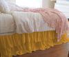 1 Piece Solid 20" Drop Double Layer Ruffle Bed Skirt 600TC Egyptian Cotton (Gold, Queen) view 1