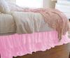 1 Piece Solid 20" Drop Double Layer Ruffle Bed Skirt 600TC Egyptian Cotton (Pink, Queen) view 1