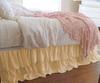 1 Piece Solid 20" Drop Double Layer Ruffle Bed Skirt 600TC Egyptian Cotton (Beige, Queen) view 1