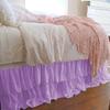 1 Piece Solid 20" Drop Double Layer Ruffle Bed Skirt 600TC Egyptian Cotton (Lavender, Twin XL) view 1