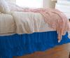 1 Piece Solid 20" Drop Double Layer Ruffle Bed Skirt 600TC Egyptian Cotton (Blue, Queen) view 1