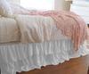 1 Piece Solid 20" Drop Double Layer Ruffle Bed Skirt 600TC Egyptian Cotton (White, Queen) view 1