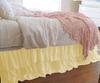 1 Piece Solid 20" Drop Double Layer Ruffle Bed Skirt 600TC Egyptian Cotton (Ivory, Queen) view 1