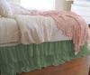1 Piece Solid 20" Drop Double Layer Ruffle Bed Skirt 600TC Egyptian Cotton (Moss, Queen) view 1