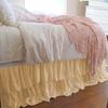 1 Piece Solid 20" Drop Double Layer Ruffle Bed Skirt 600TC Egyptian Cotton (Beige, Twin) view 1