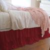 1 Piece Solid 20" Drop Double Layer Ruffle Bed Skirt 600TC Egyptian Cotton (Burgundy, Full) view 1