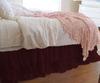 1 Piece Solid 20" Drop Double Layer Ruffle Bed Skirt 600TC Egyptian Cotton (Wine, Queen) view 1