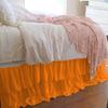 1 Piece Solid 20" Drop Double Layer Ruffle Bed Skirt 600TC Egyptian Cotton (Orange, Full) view 1