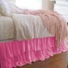 1 Piece Solid 20" Drop Double Layer Ruffle Bed Skirt 600TC Egyptian Cotton (Hotpink, Twin XL) view 1