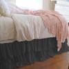 1 Piece Solid 20" Drop Double Layer Ruffle Bed Skirt 600TC Egyptian Cotton (Gray, Twin) view 1
