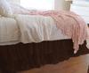 1 Piece Solid 20" Drop Double Layer Ruffle Bed Skirt 600TC Egyptian Cotton (Coffee, Queen) view 1