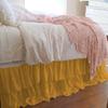 1 Piece Solid 20" Drop Double Layer Ruffle Bed Skirt 600TC Egyptian Cotton (Gold, Full) view 1