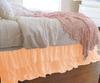 1 Piece Solid 20" Drop Double Layer Ruffle Bed Skirt 600TC Egyptian Cotton (Peach, Queen) view 1