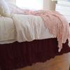 1 Piece Solid 30" Drop Double Layer Ruffle Bed Skirt 600TC Egyptian Cotton (Wine, Calking) view 1