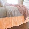 1 Piece Solid 30" Drop Double Layer Ruffle Bed Skirt 600TC Egyptian Cotton (Peach, King) view 1