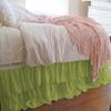 1 Piece Solid 25" Drop Double Layer Ruffle Bed Skirt 600TC Egyptian Cotton (Sage, Twin) view 1