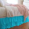 1 Piece Solid 25" Drop Double Layer Ruffle Bed Skirt 600TC Egyptian Cotton (Turquoise, Queen) view 1
