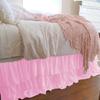 1 Piece Solid 25" Drop Double Layer Ruffle Bed Skirt 600TC Egyptian Cotton (Pink, Full) view 1