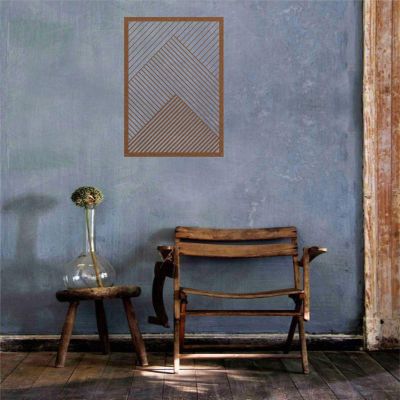 Metal Wall Art, Metal Geometric Decor, Minimalist Wall Art, Metal Wall Decor, Interior Decoration, Wall Hanging (Bronze, 13"W x 18"H / 32x45 cm)