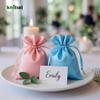 Knitial Rose Gold Satin Gift & Wedding Favor Drawstring Bags - 4" x 6", 50 per Pack view 4