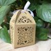 Laser Cut Wedding Favor Boxes Chocolate Gift Boxes with Ribbon 223.35inches Bonbonniere for Engagement Birthday Bridal Shower Party Decoration Pearl White 100pcs (Beige Gold) view 1