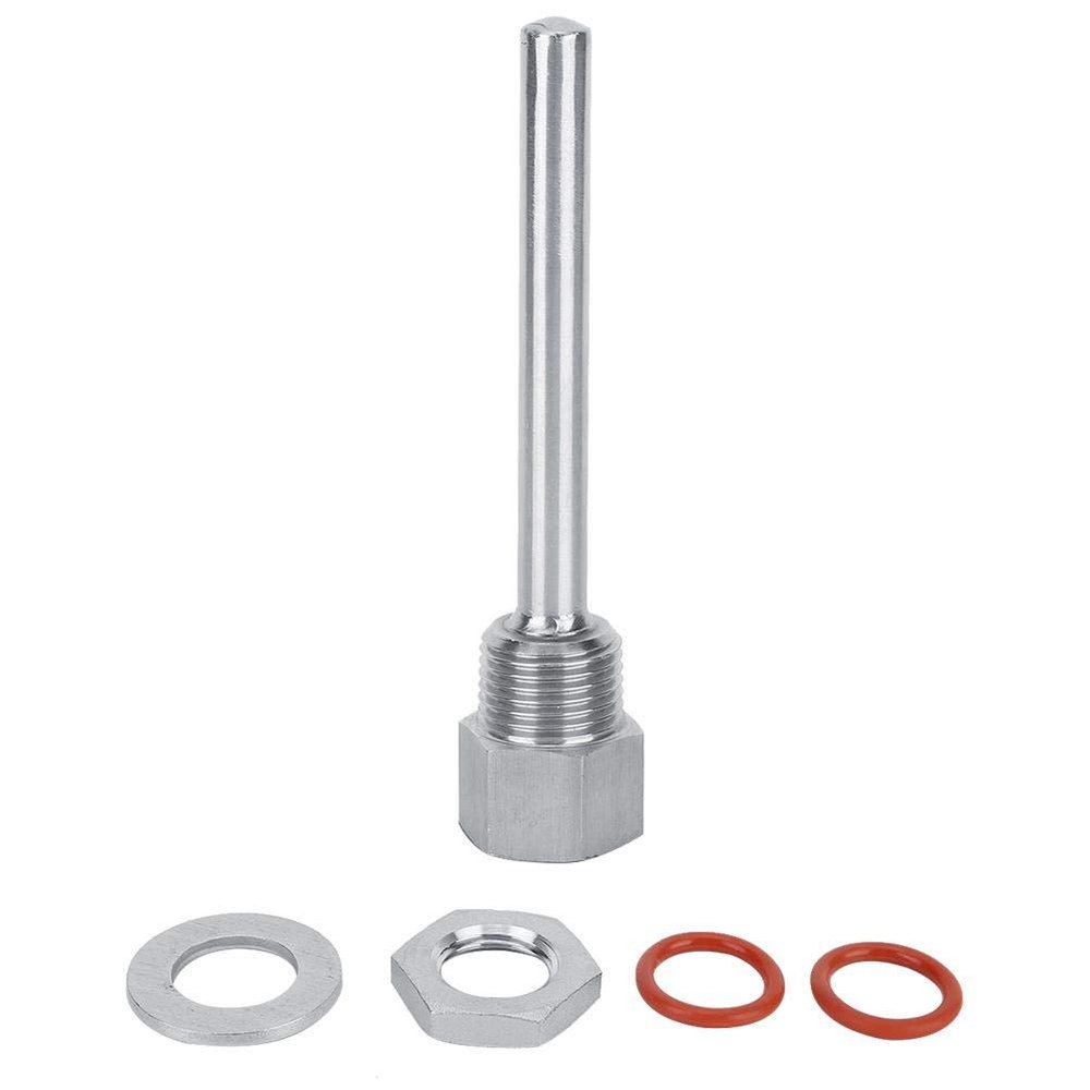 4 Inch Stainless Steel 1/2in Thermowell Kit Fast Ferment Thermometer Stainless Steel Thermometer Homebrew Fitting Accessories