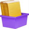 Storex 4 Gallon Storage Bin  Plastic Classroom Organizer for Books and Supplies, Violet, 1-Pack (61481A06C) view 4