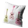 Shenywell Throw Pillow Decor Square 18 X 18 Inch Cute Retro Fabric Guitars Shabby Roses Guitar Decorative Cushion Cover Printed Pillowcase Cover Home Sofa Living Room view 2
