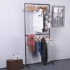 MBQQ Industrial Pipe Clothing Racks on Wheels Double Hanging Rod Metal Clothing Rack,Heavy Duty Commercial Display Garment Rack,Hanging Weight Rack,Metal Ballet Rolling Racks,Black Brush Silver view 2